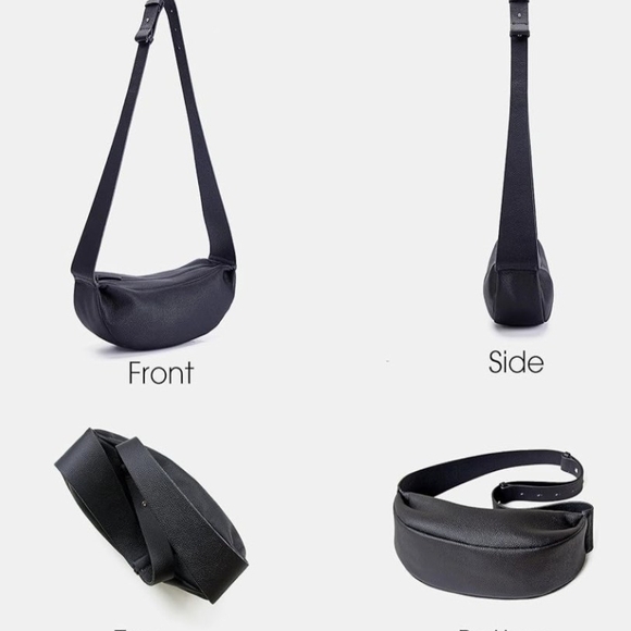 Elegant Leather Black Sling Bag - Picture 4 of 9